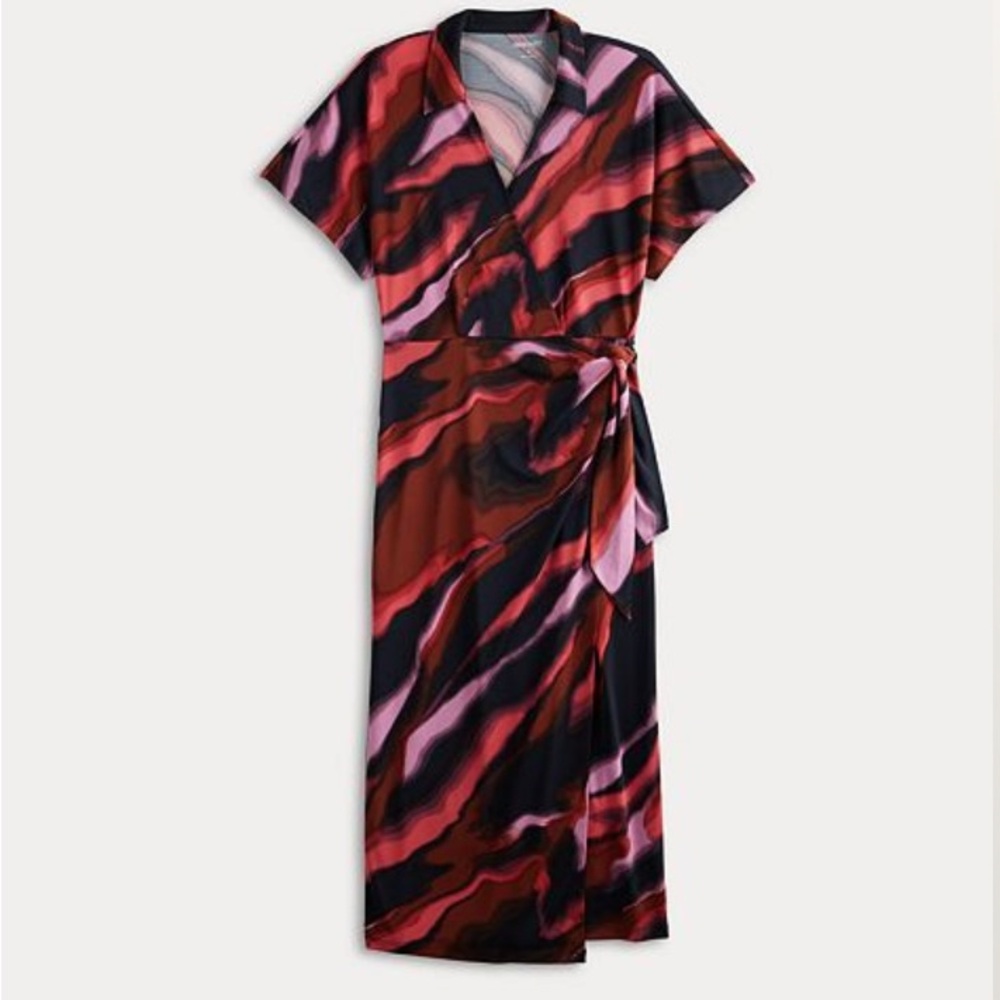 Nine West Vibrant Faux Wrap Style Dress XL